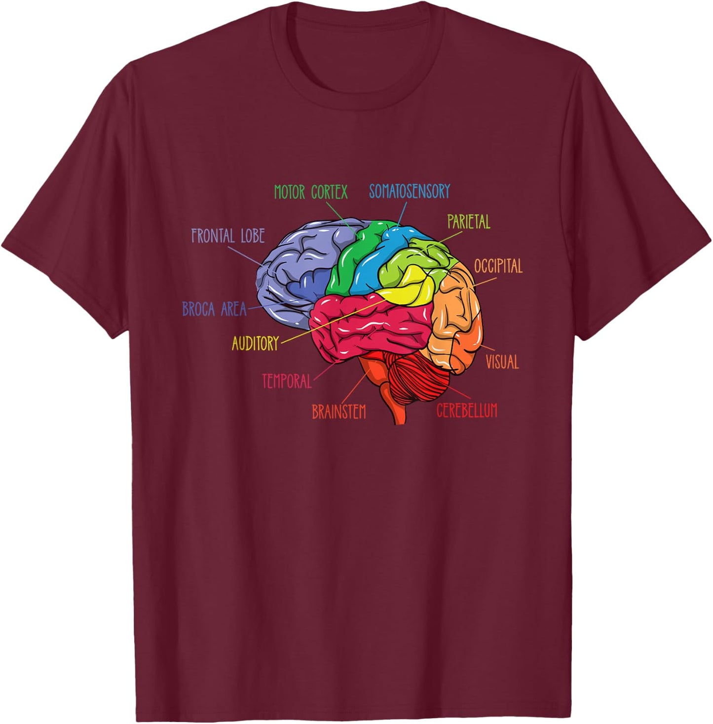Anatomy Of The Brain Neurologist Gift T-Shirt - T-Shirt | Maroon
