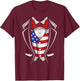 USA Suit Tuxedo Patriotic 4th of July Flag America American T-Shirt - T-Shirt | Maroon