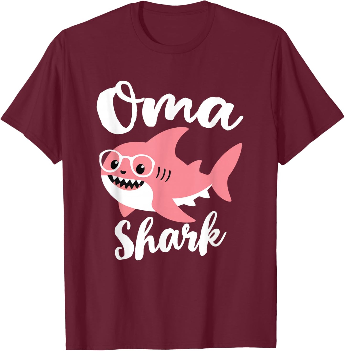 Oma Shark Mother's Day Grandma Funny T-Shirt - T-Shirt | Maroon