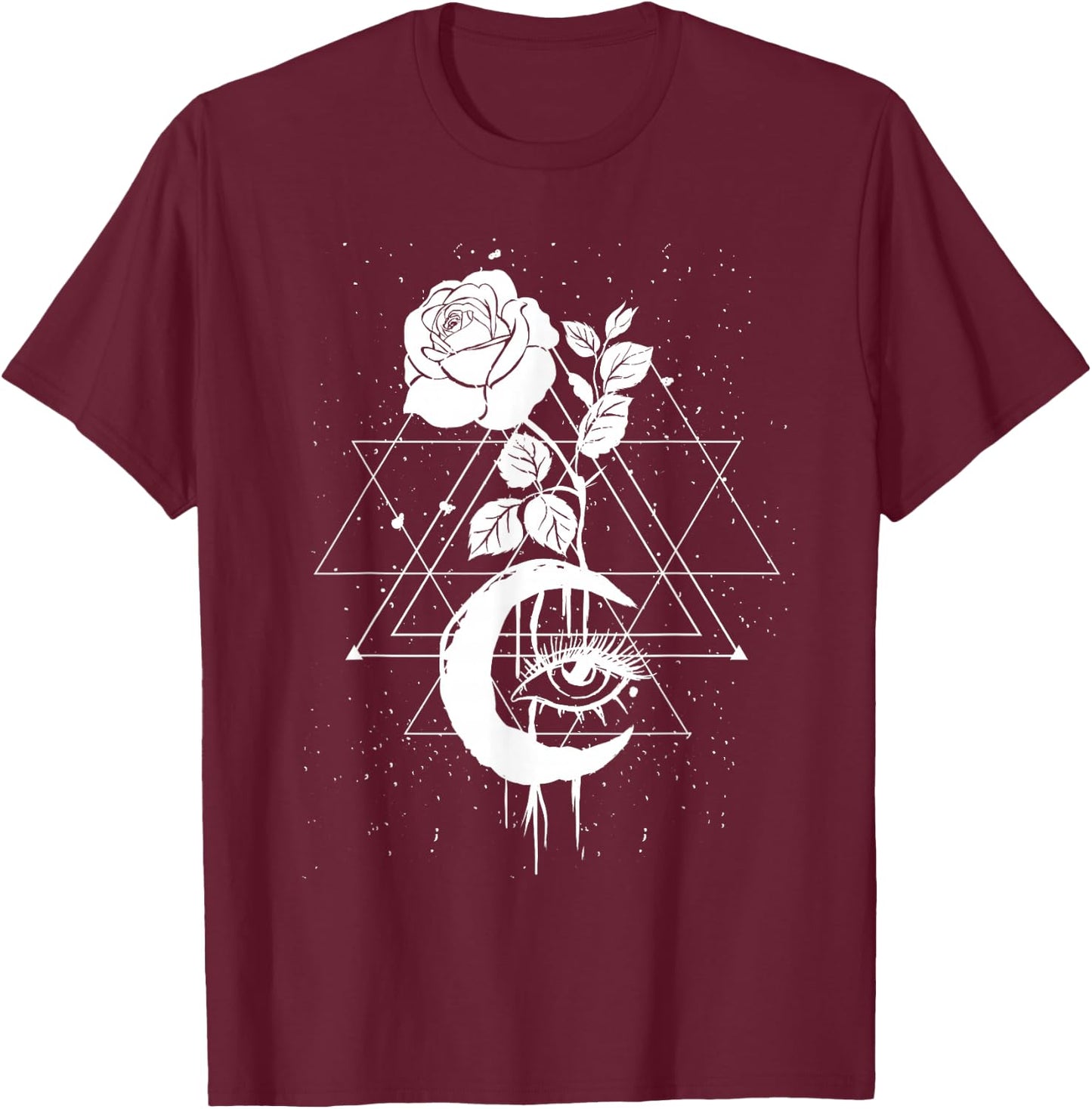 Occult Moon Rose Occultism Witchcraft Moon Rose Goth T-Shirt - T-Shirt | Maroon