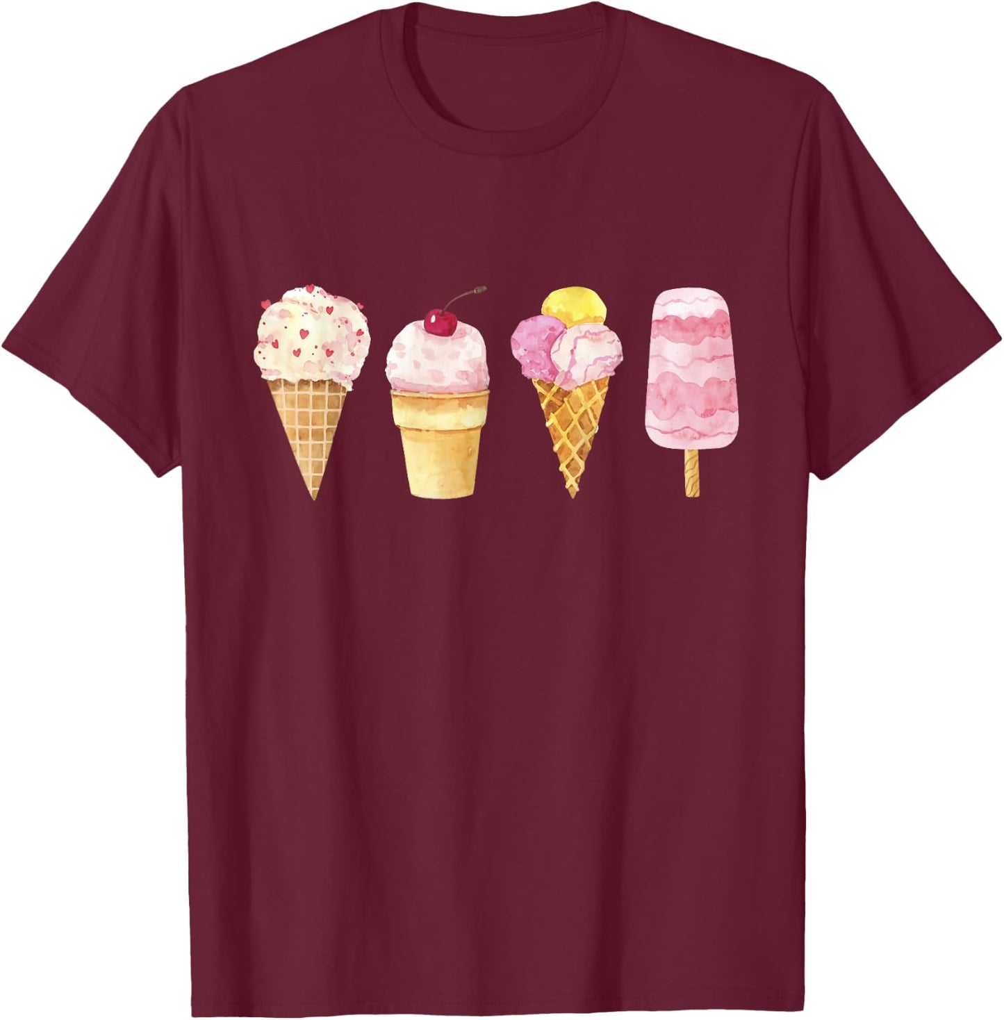 Ice Cream Lover T-Shirt - T-Shirt | Maroon