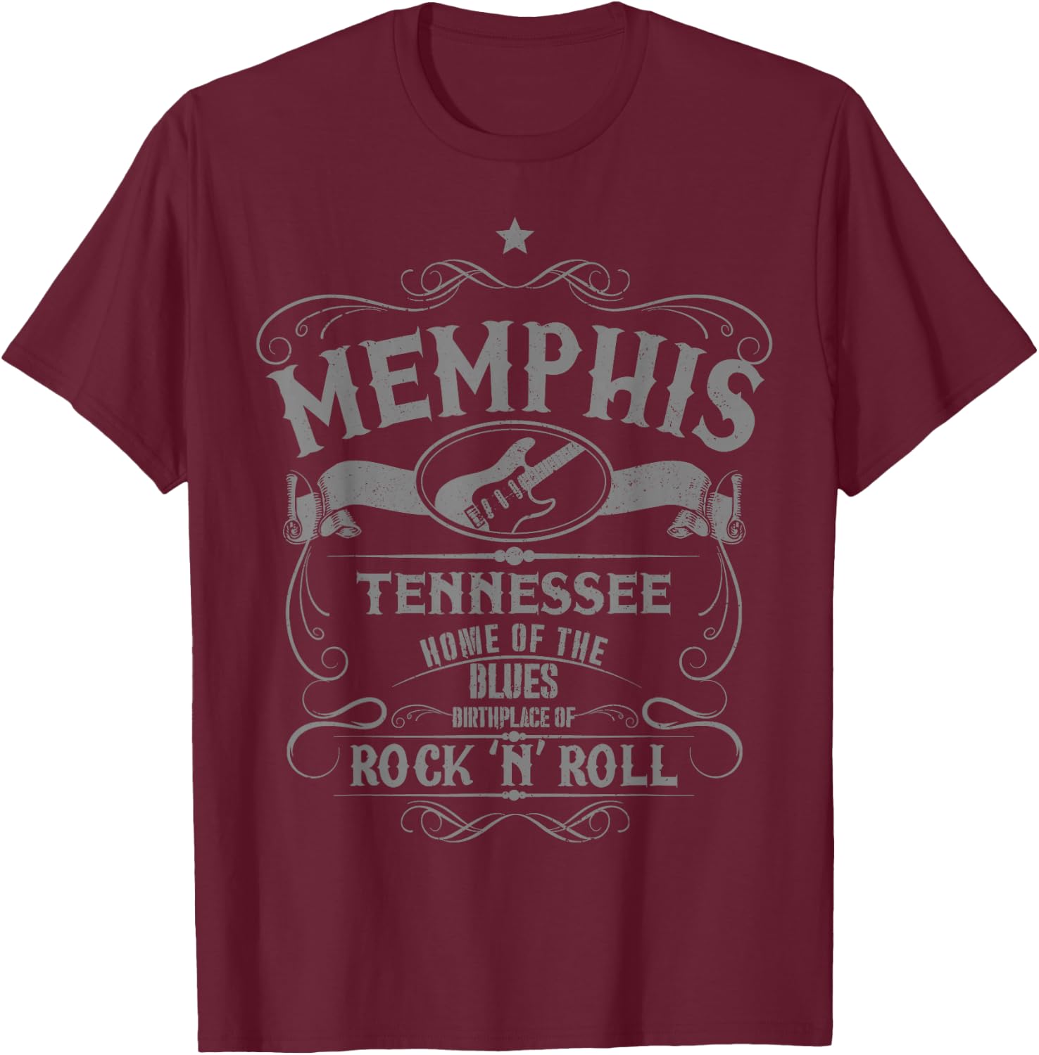 Memphis Tennessee Blues Country Music USA Vintage Souvenir T-Shirt - T-Shirt | Maroon