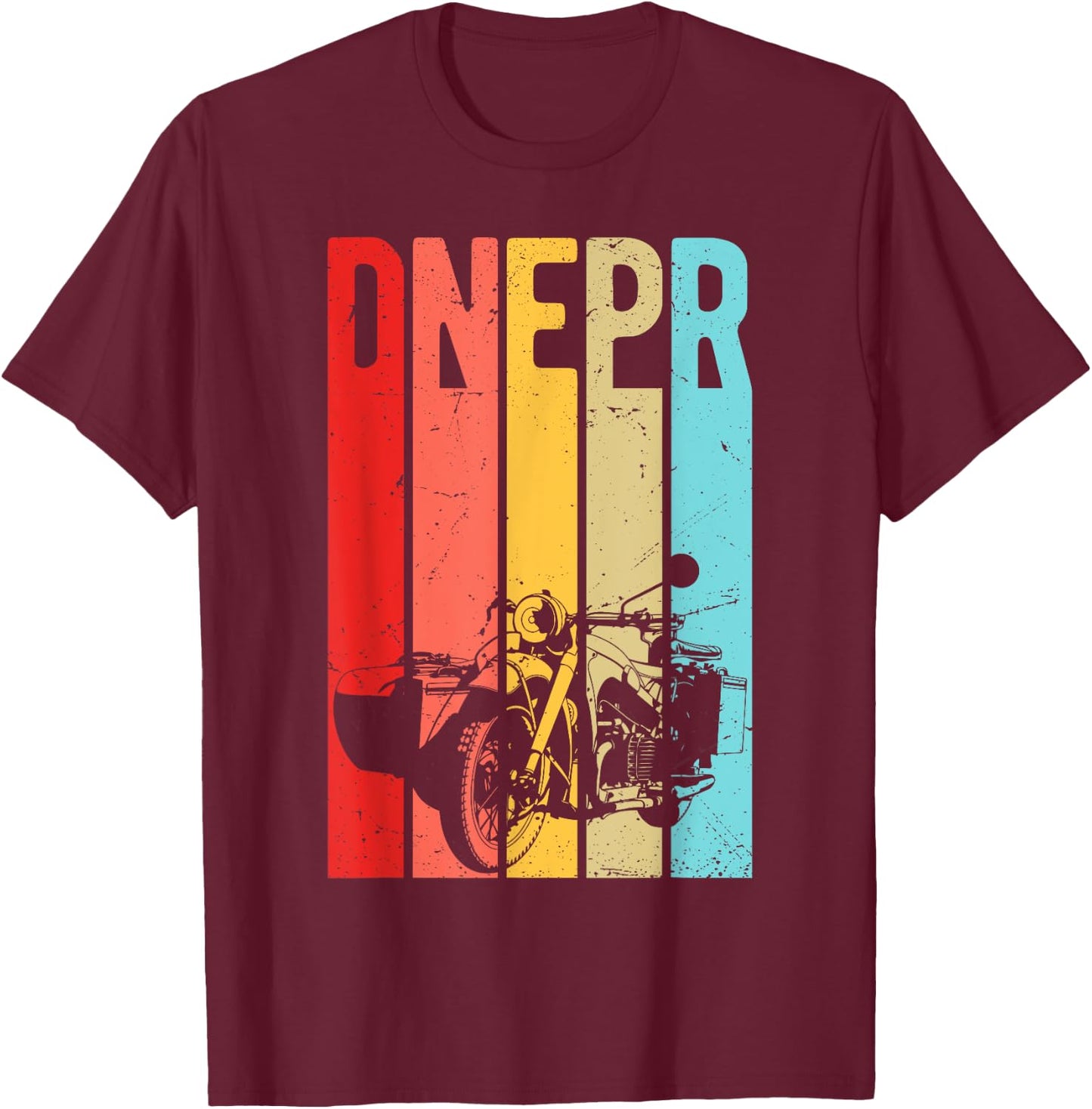 Dnepr Motorcycle Offroad Motorcycle Rider T-Shirt - T-Shirt | Maroon