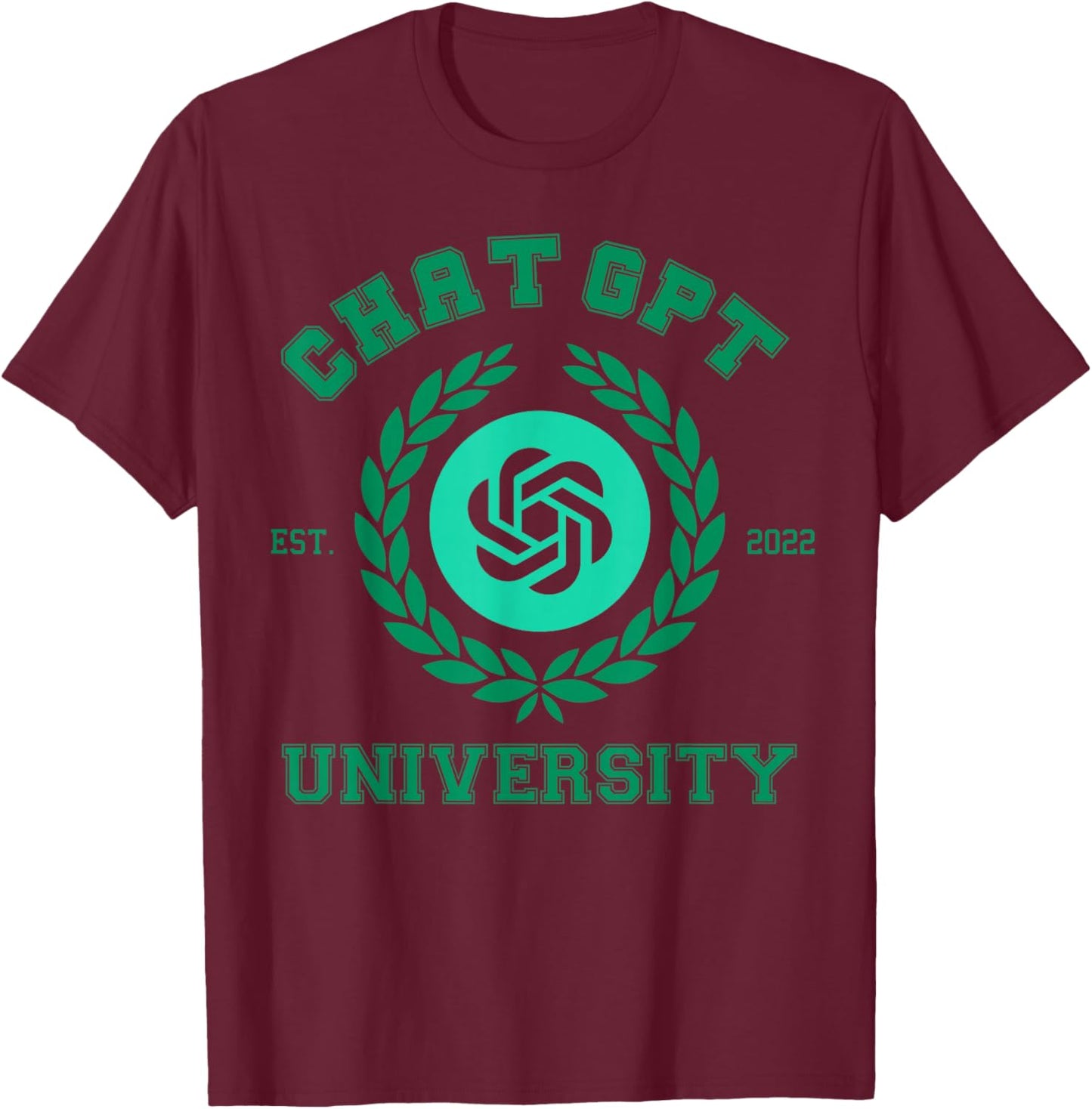 chatgot Chat University gpt ai T-Shirt - T-Shirt | Maroon