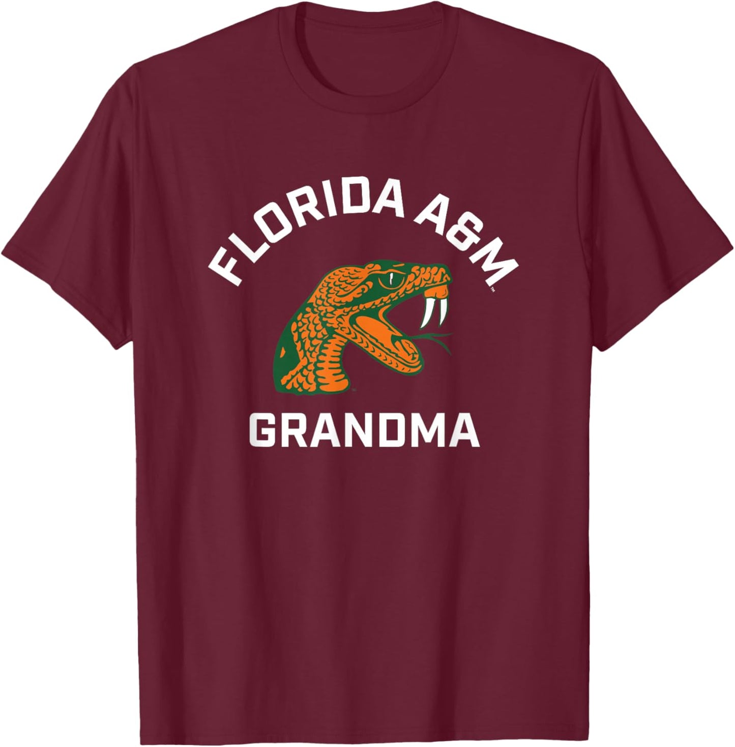 Florida A&M University FAMU Rattlers Arched Grandma T-Shirt - T-Shirt | Maroon