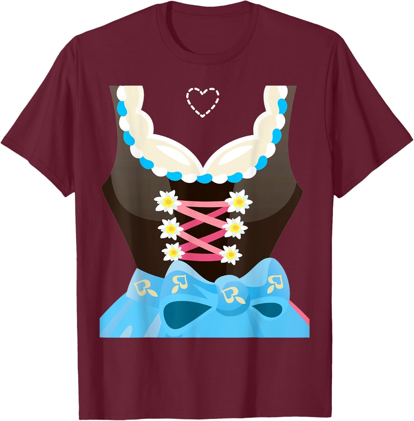 Dirndl Costume Oktoberfest Bavarian Munich Beer Festival T-Shirt - T-Shirt | Maroon