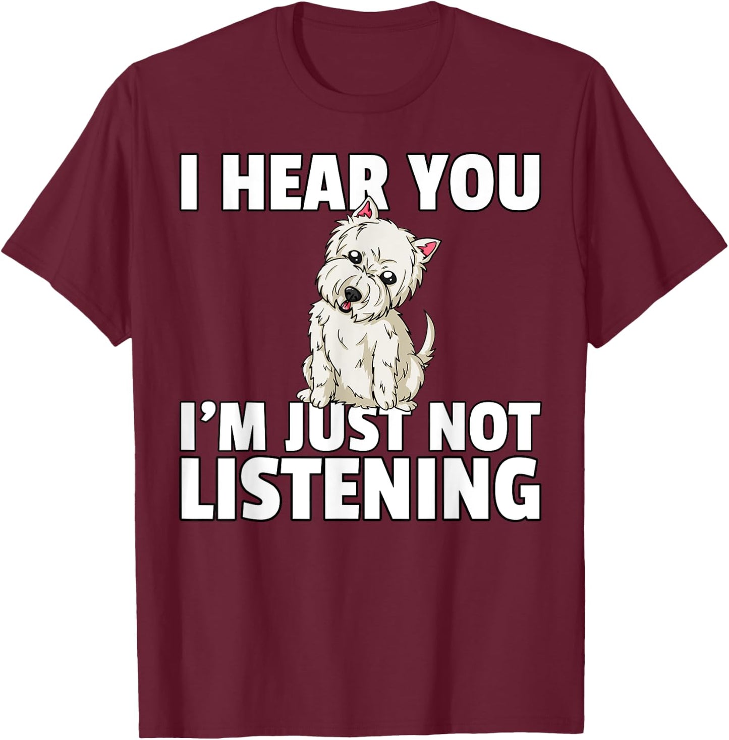 West Highland Terrier Westie Dog Men Women Girls Kids T-Shirt - T-Shirt | Maroon