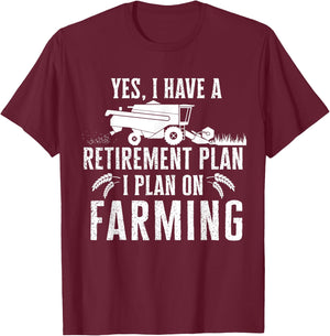 Funny retirement plan on farming , Truck Farmer Gift T-Shirt - T-Shirt | Maroon