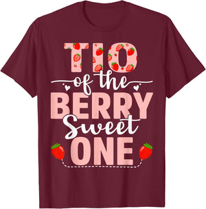 Tio Of The Berry Sweet One Birthday Strawberry Tio T-Shirt - T-Shirt | Maroon