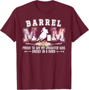 Barrel Racing Mom Proud Barrel Racer Mom Barrel Race Mother T-Shirt - T-Shirt | Maroon