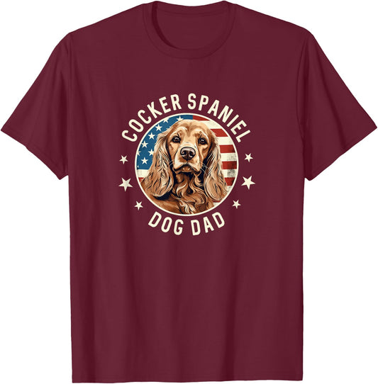 Cocker Spaniel Gifts Golden Cocker Spaniel Dog Dad T-Shirt - T-Shirt | Maroon