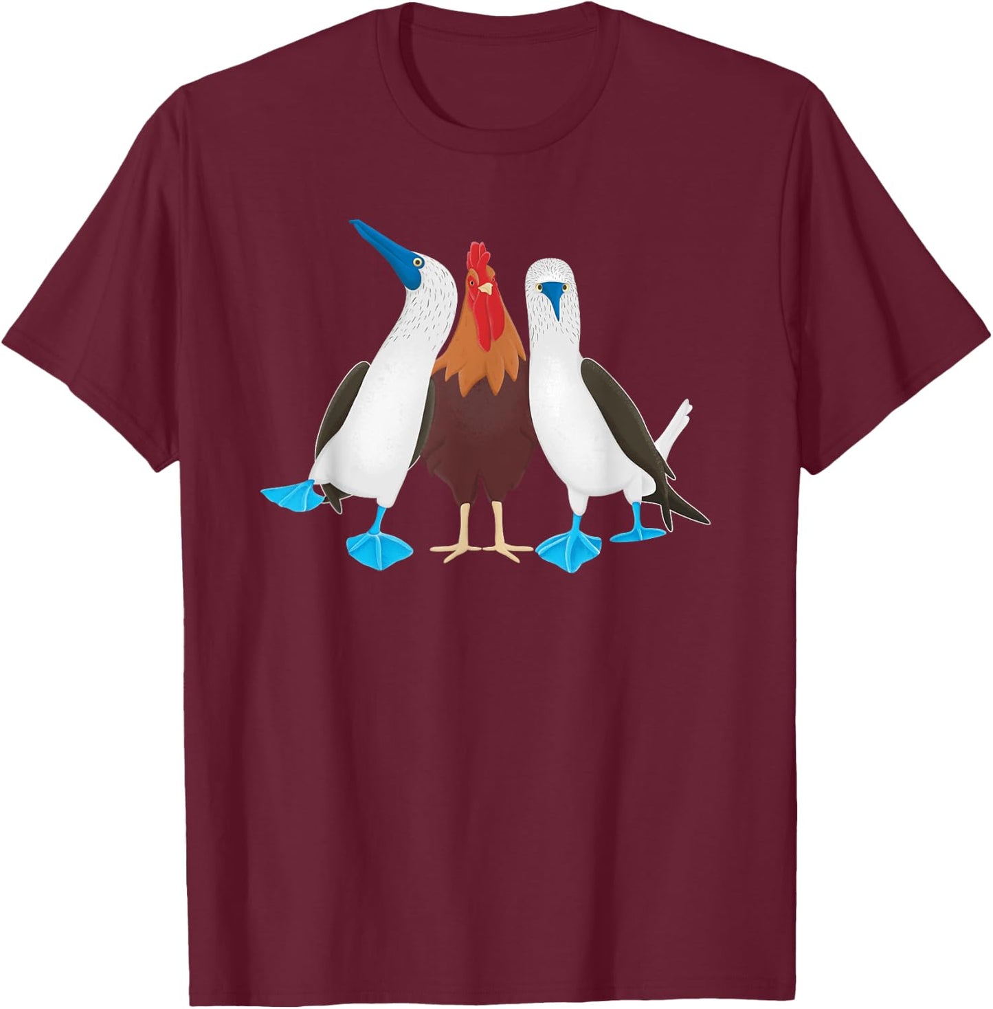 Pair of Boobies with a Cock Between Them, Funny Joke T-Shirt - T-Shirt | Maroon