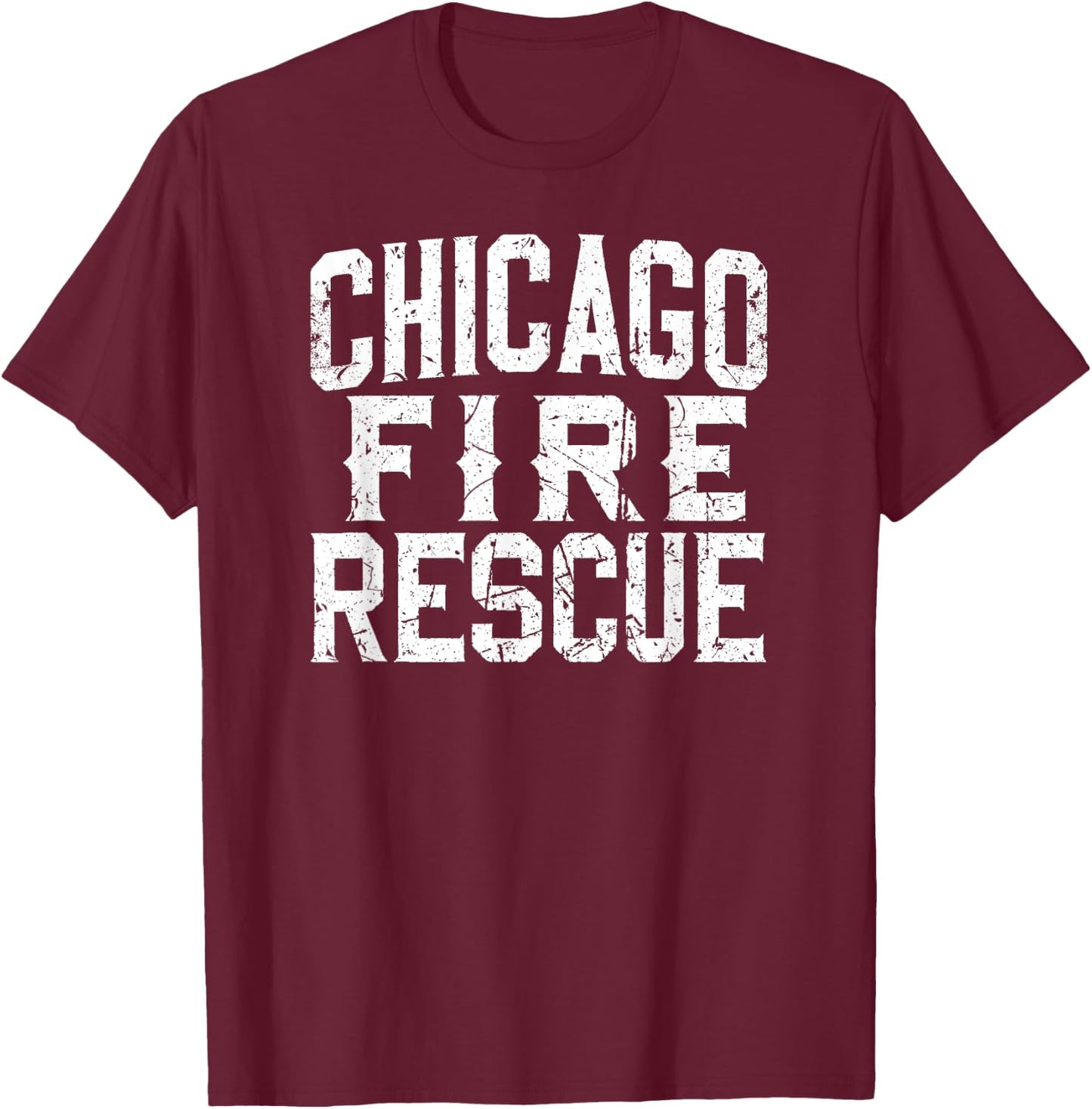 Chicago Illinois Fire Rescue Firefighters Firemen T-Shirt - T-Shirt | Maroon
