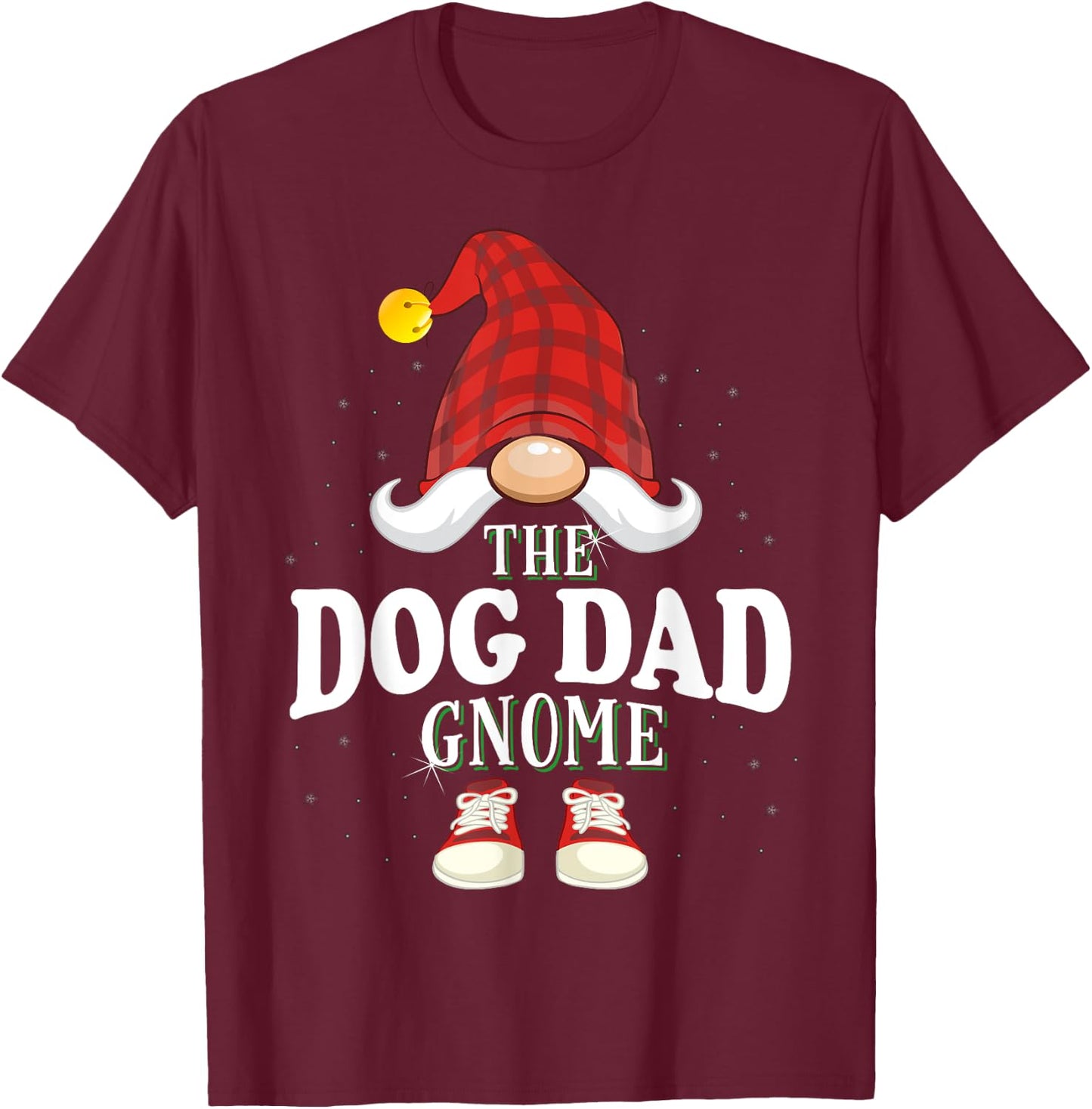 The Dog Dad Gnome Family Christmas Pajama T-Shirt - T-Shirt | Maroon