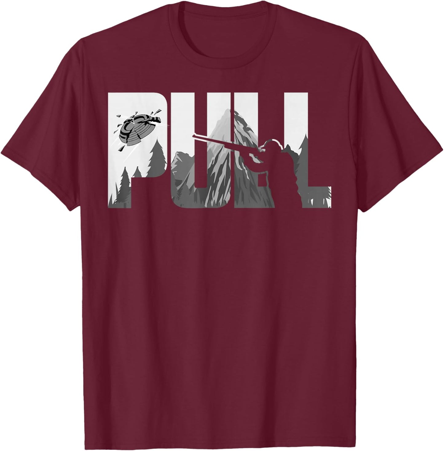 Pull Clay Shooting Cute Pigeon Shooters Players Funny Gift T-Shirt - T-Shirt | Maroon