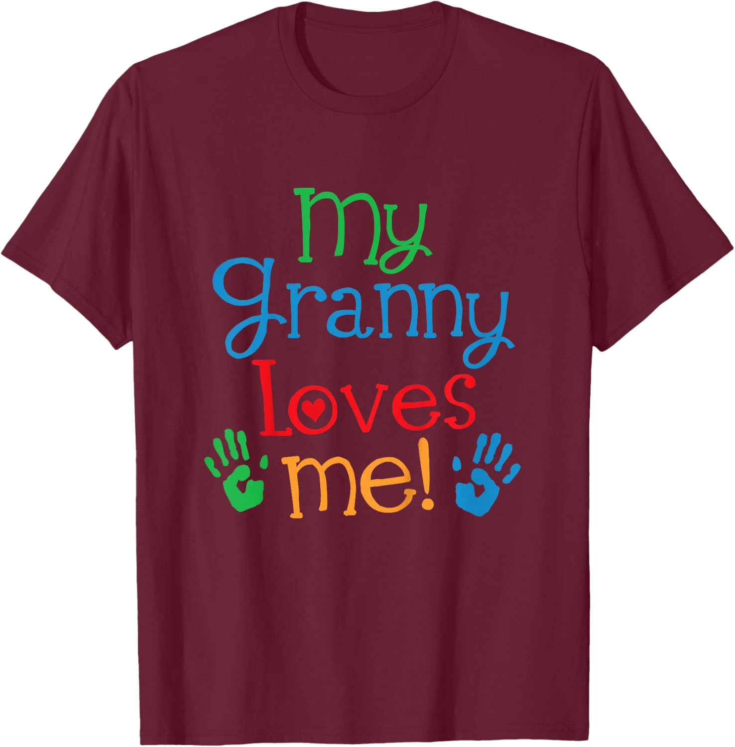 Kids My Granny Loves Me Grandchild T-Shirt - T-Shirt | Maroon