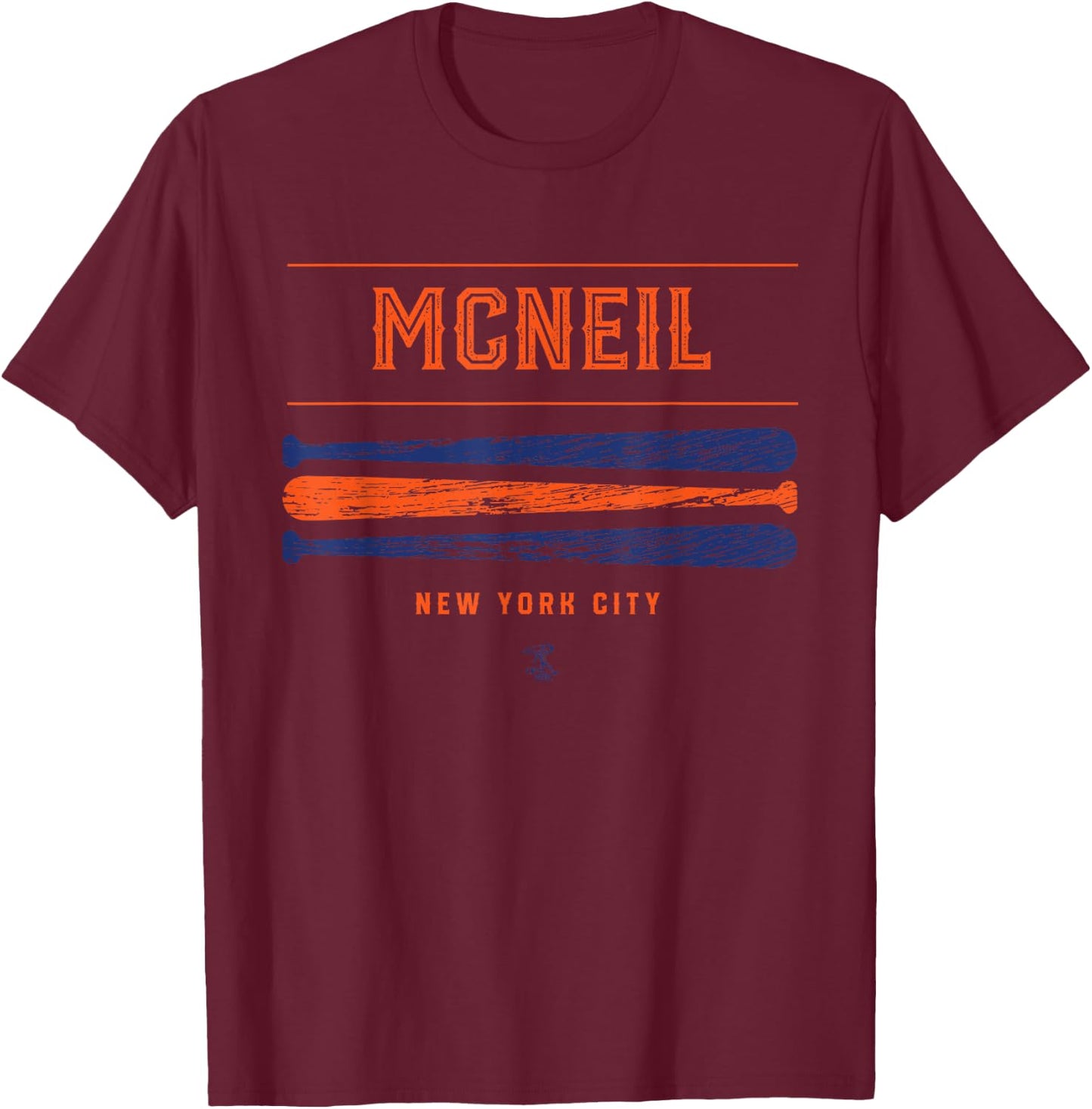 Jeff McNeil Vintage Baseball Bat Gameday T-Shirt - T-Shirt | Maroon