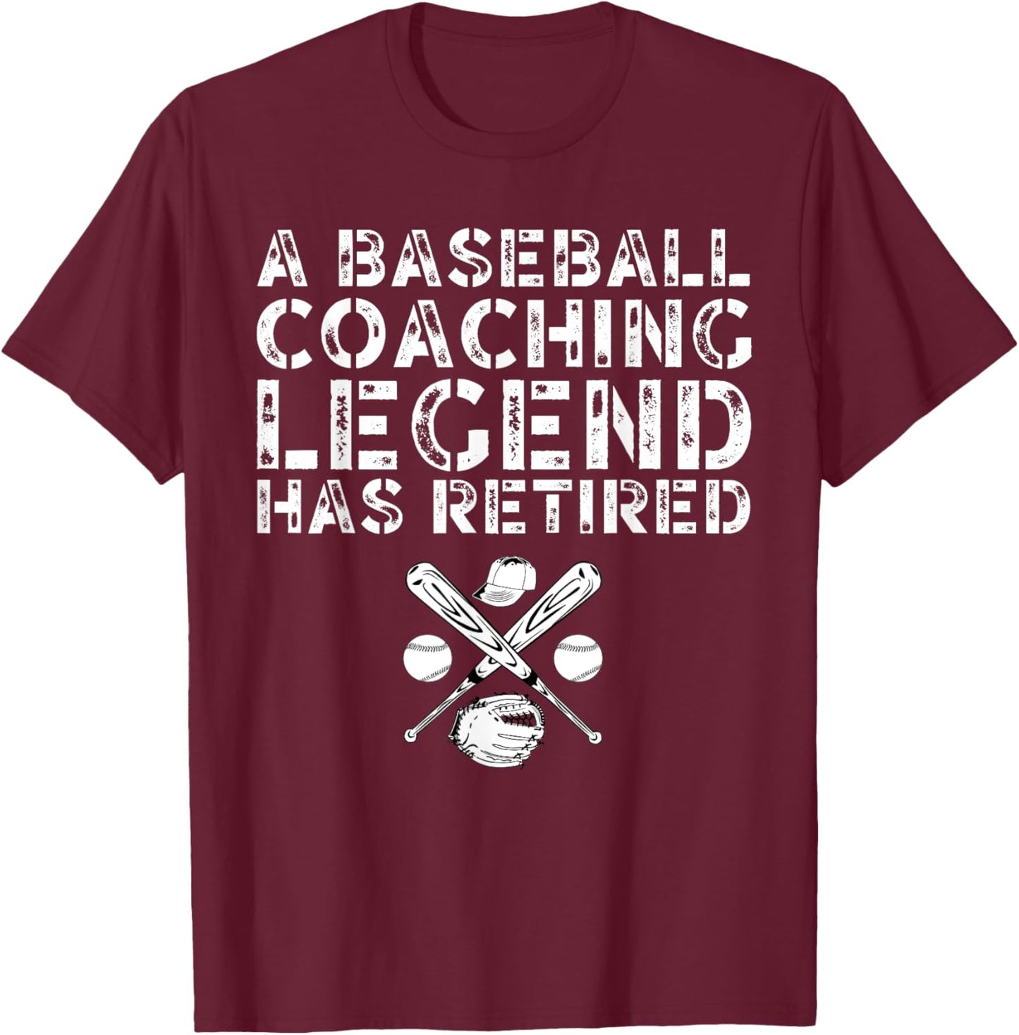 Retired Baseball Coach Thank You Retirement T-Shirt - T-Shirt | Maroon