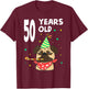 50th Birthday Pug Dog Lover Party 50 Year Old Funny B-Day T-Shirt - T-Shirt | Maroon