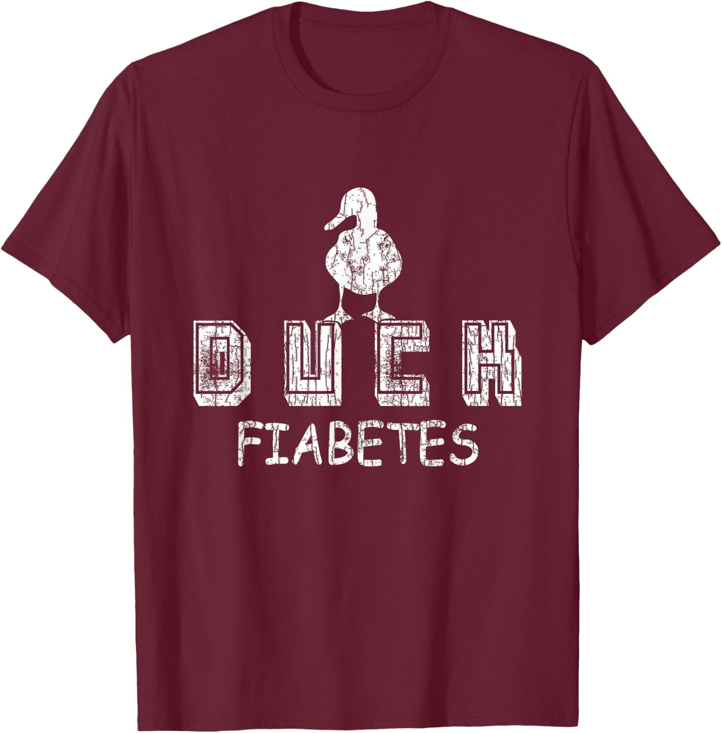 Duck Fiabetes Funny Diabetes Diabetic Graphic T-Shirt - T-Shirt | Maroon