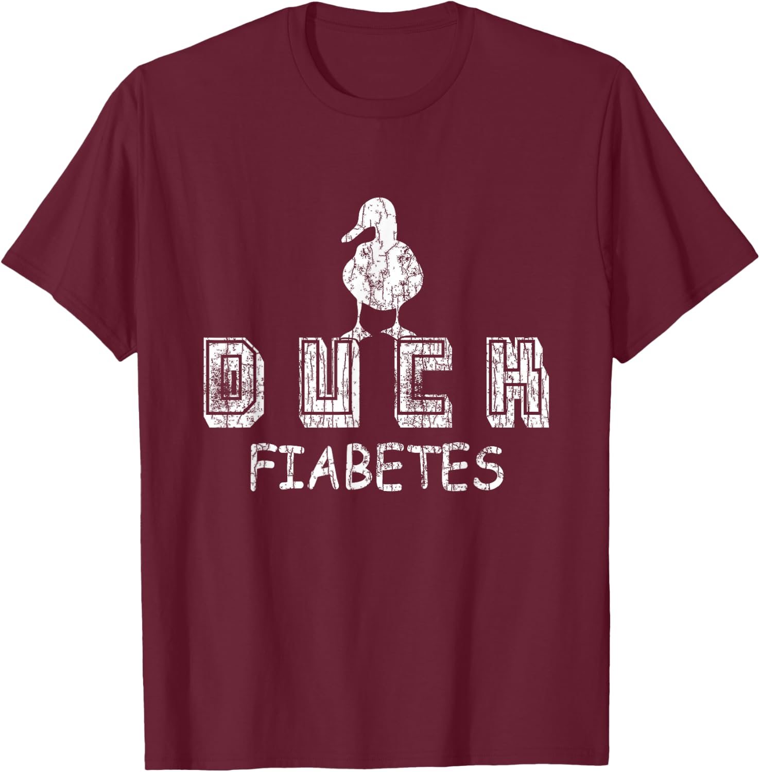 Duck Fiabetes Funny Diabetes Diabetic Graphic T-Shirt - T-Shirt | Maroon
