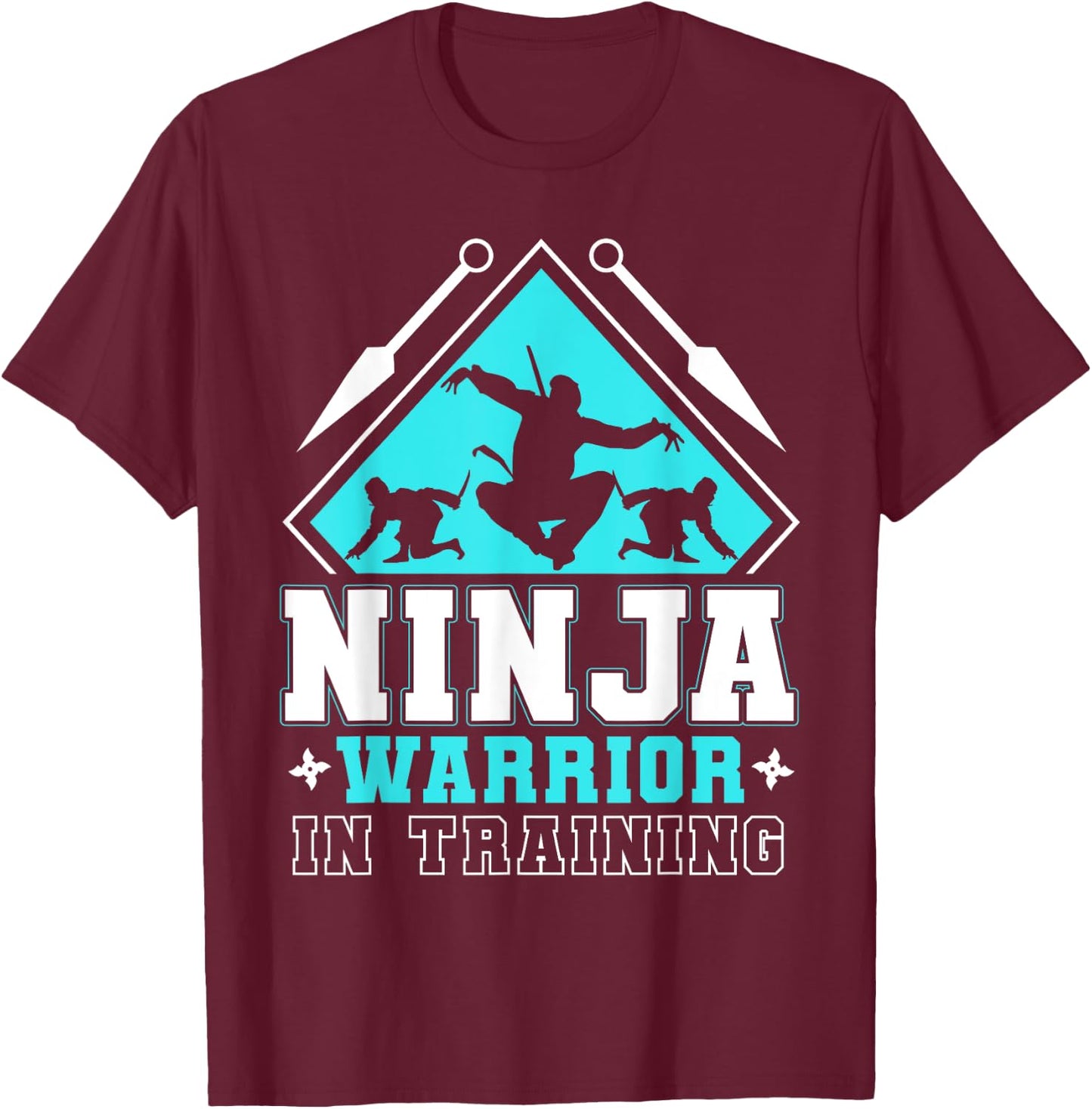 Ninja and Warrior In Training | American Ninja Hero Costume T-Shirt - T-Shirt | Maroon