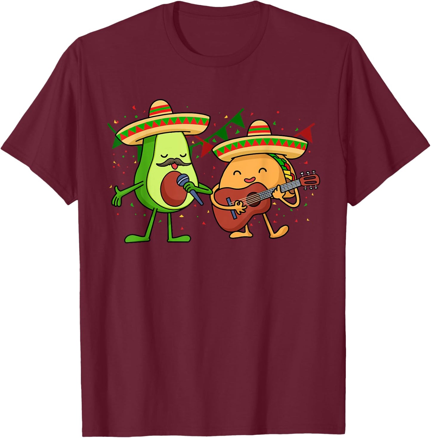 Let's Fiesta Avocado And Tacos Cinco de Mayo Mexican Party T-Shirt - T-Shirt | Maroon