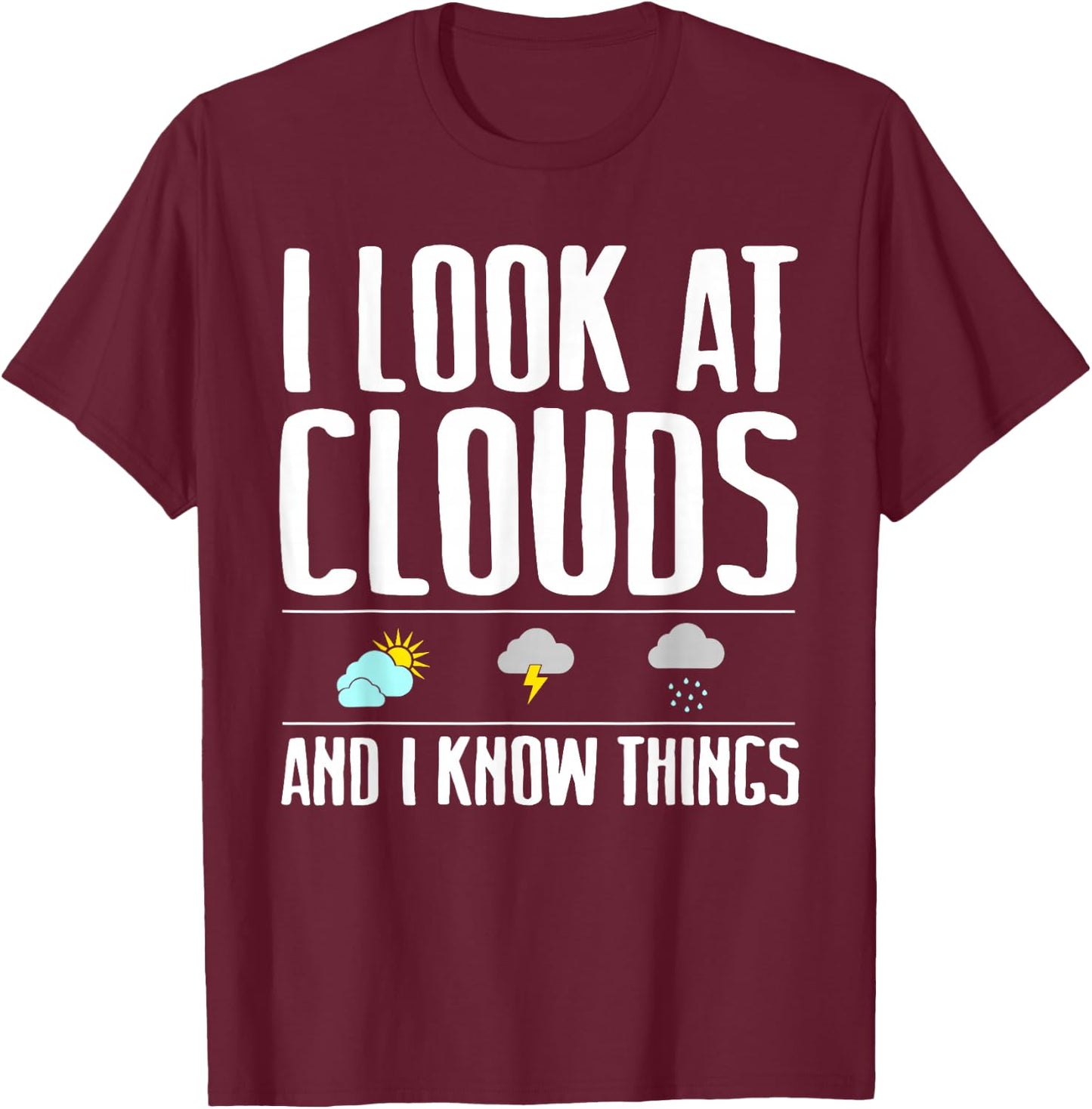 Funny Meteorologist Gift Cool Chaser Weather Forecast Clouds Small T-Shirt - T-Shirt | Maroon