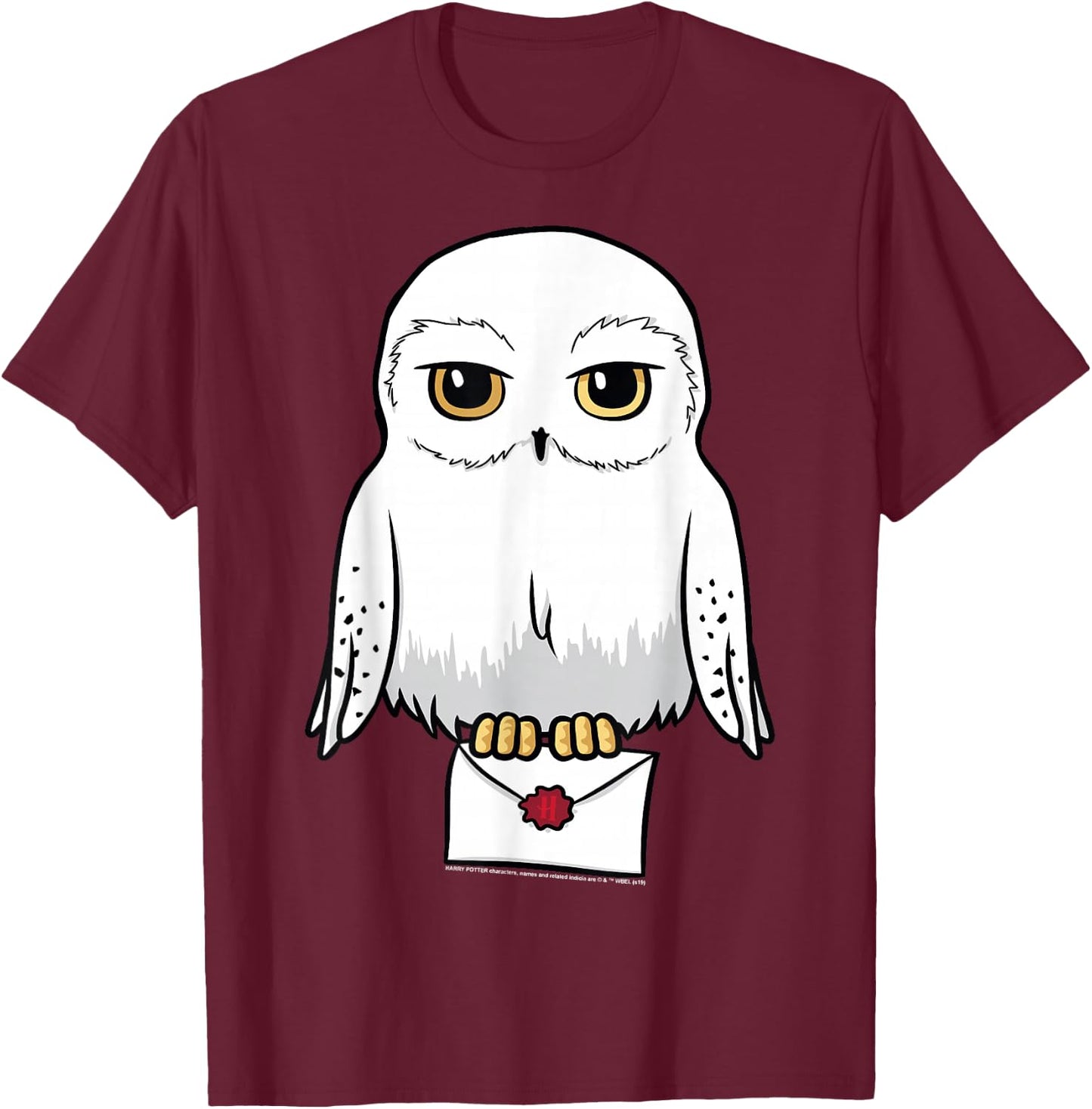 Harry Potter Hedwig Cute Cartoon Portrait Small T-Shirt - T-Shirt | Maroon