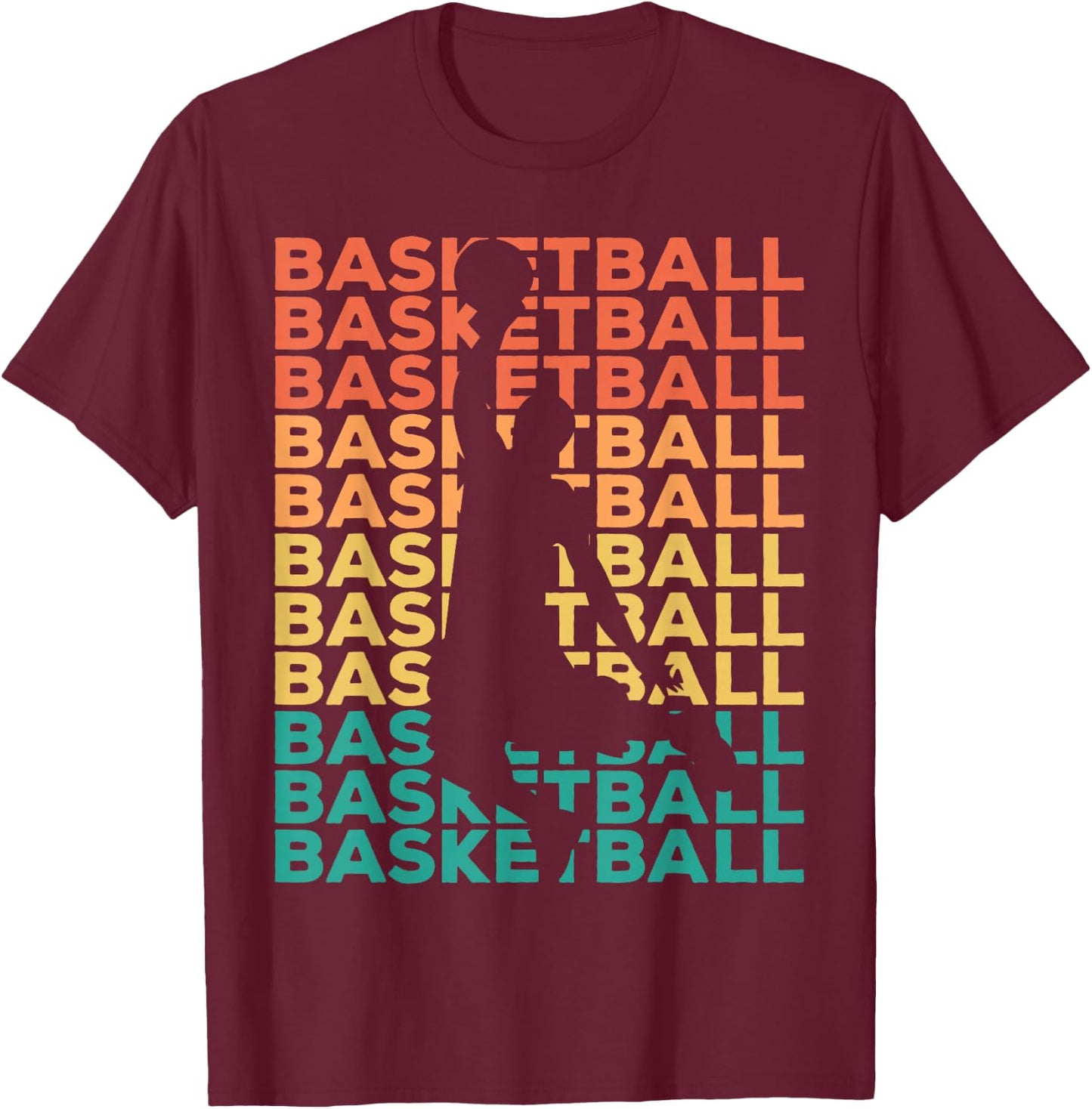 Retro Vintage Basketball Gift Basketball Players T-Shirt - T-Shirt | Maroon