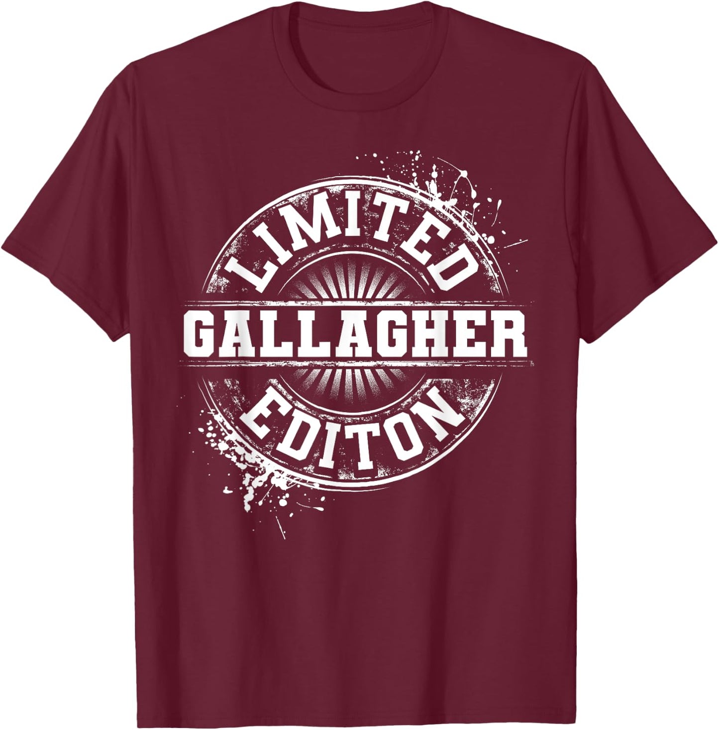 GALLAGHER Funny Surname Family Tree Birthday Reunion Gift T-Shirt - T-Shirt | Maroon