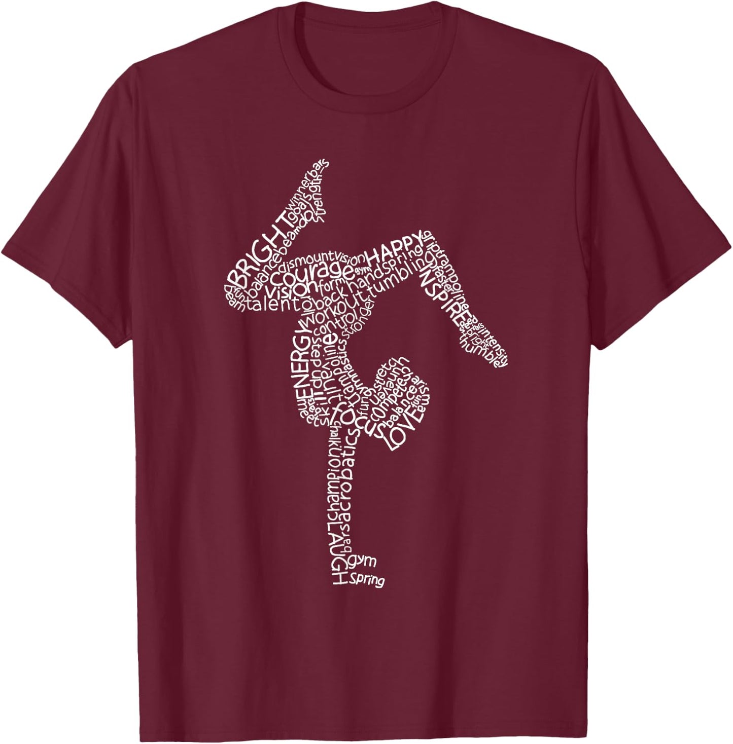 Gymnastics Typography Funny Gymnast Handstand Women Gift T-Shirt - T-Shirt | Maroon