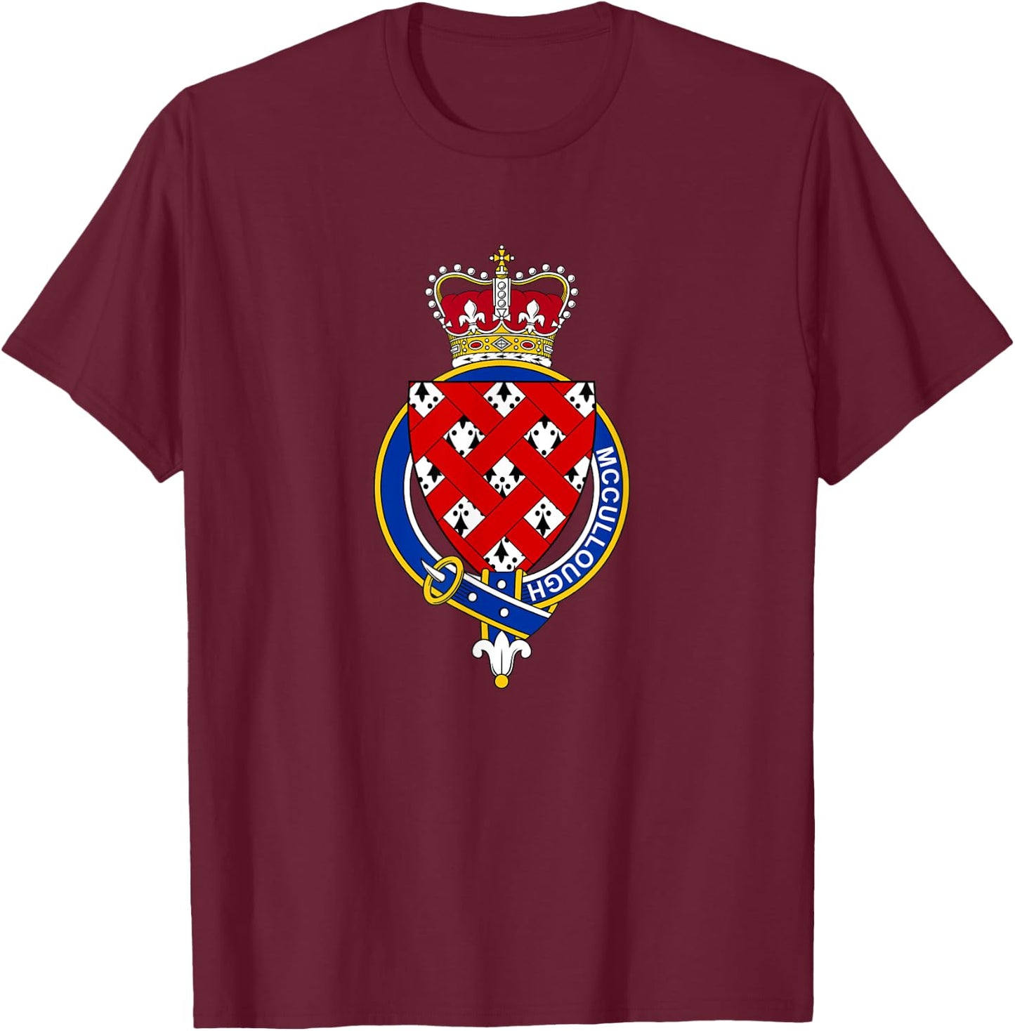 McCullough Coat of Arms - Family Crest T-Shirt - T-Shirt | Maroon