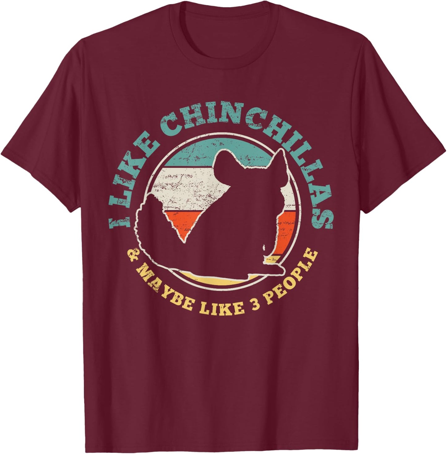 Chinchilla Funny Vintage Gift T-Shirt - T-Shirt | Maroon