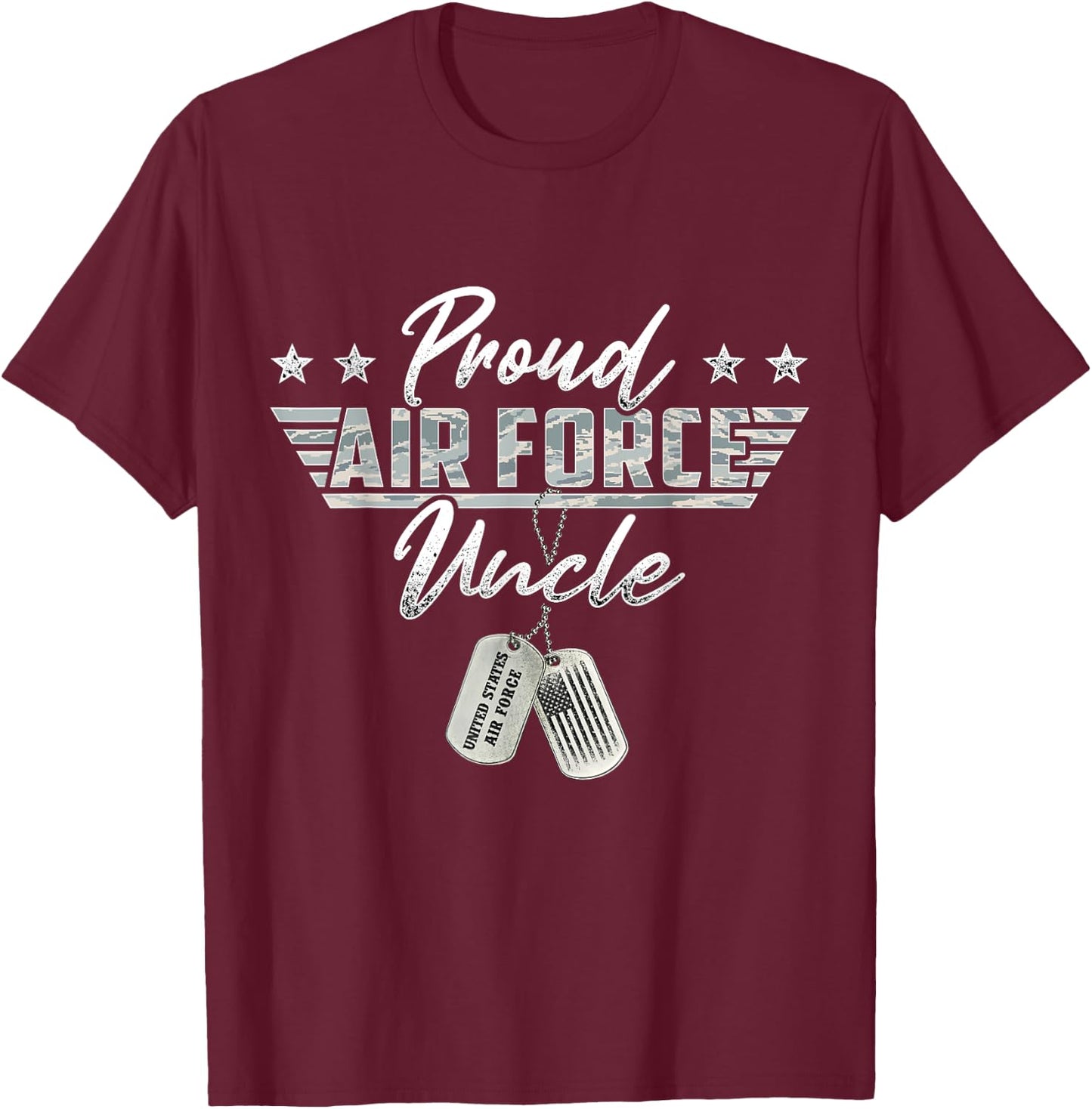 Proud Air Force Uncle Military Air Force Family Matching T-Shirt - T-Shirt | Maroon
