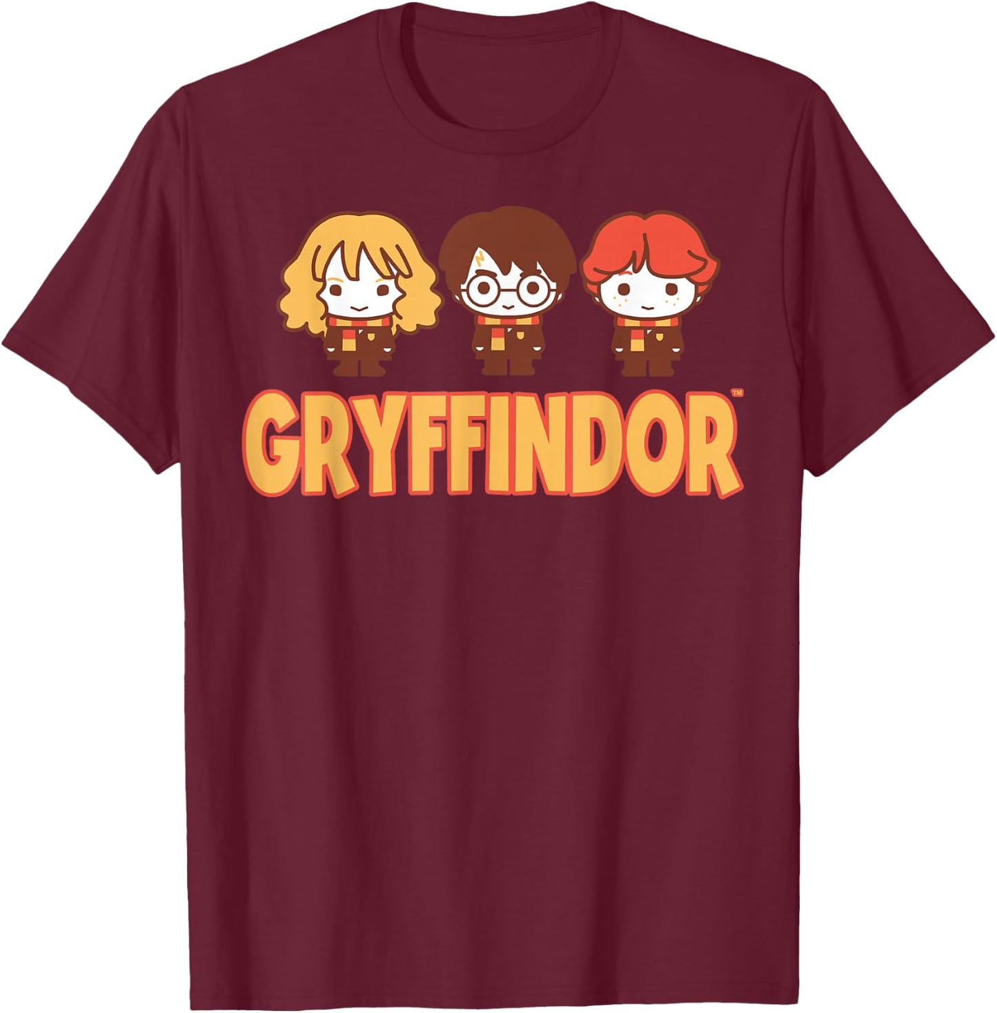 Harry Potter Gryffindor Chibi Trio Small T-Shirt - T-Shirt | Maroon