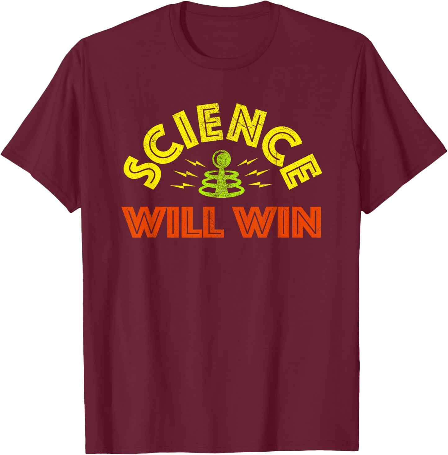 Science Will Win - Facts Over Fear Trust Science Knowledge T-Shirt - T-Shirt | Maroon