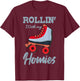 ROLLIN WITH MY HOMIES Roller Skates Roller Girl Skates T-Shirt - T-Shirt | Maroon