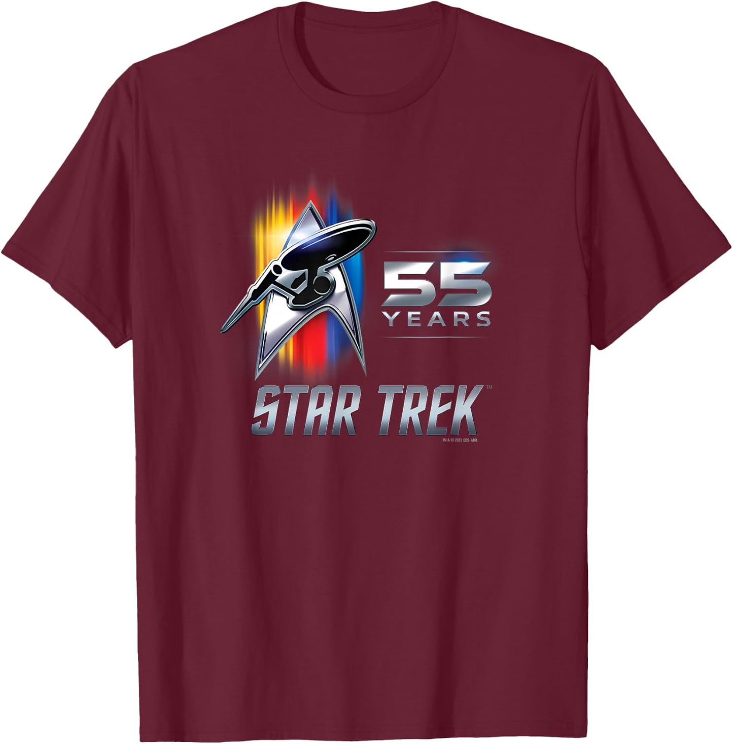 Star Trek 55th Anniversary T-Shirt - T-Shirt | Maroon