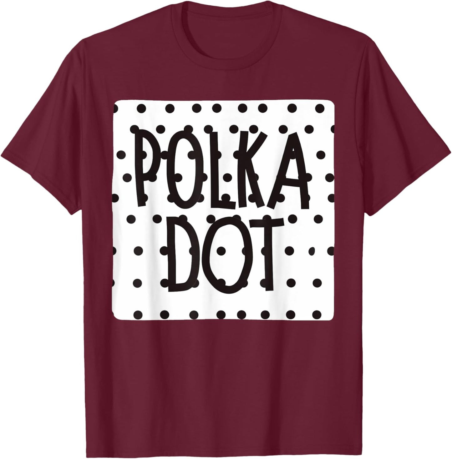 Black white Polka Dot Speech T-Shirt - T-Shirt | Maroon