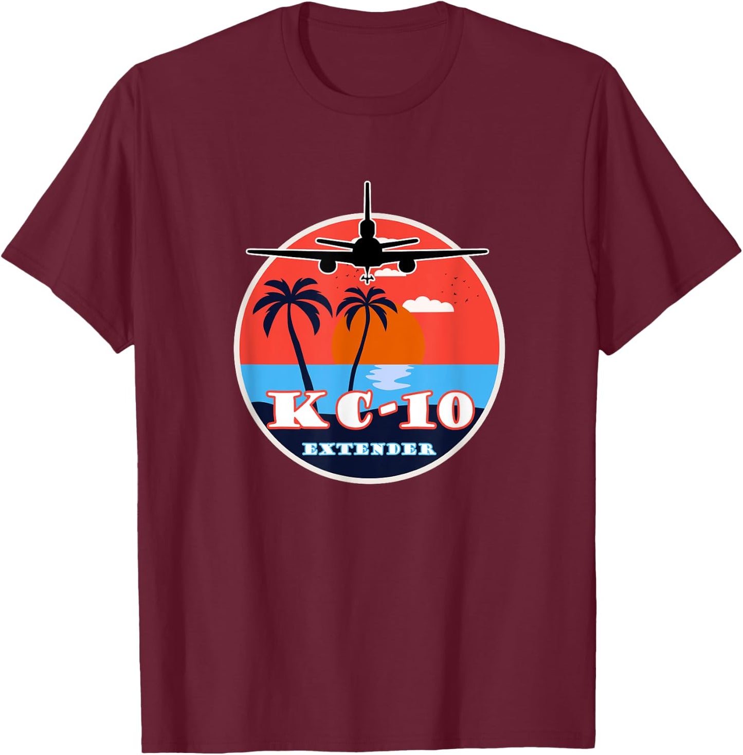 KC-10 Extender Vintage Sunset T-Shirt - T-Shirt | Maroon