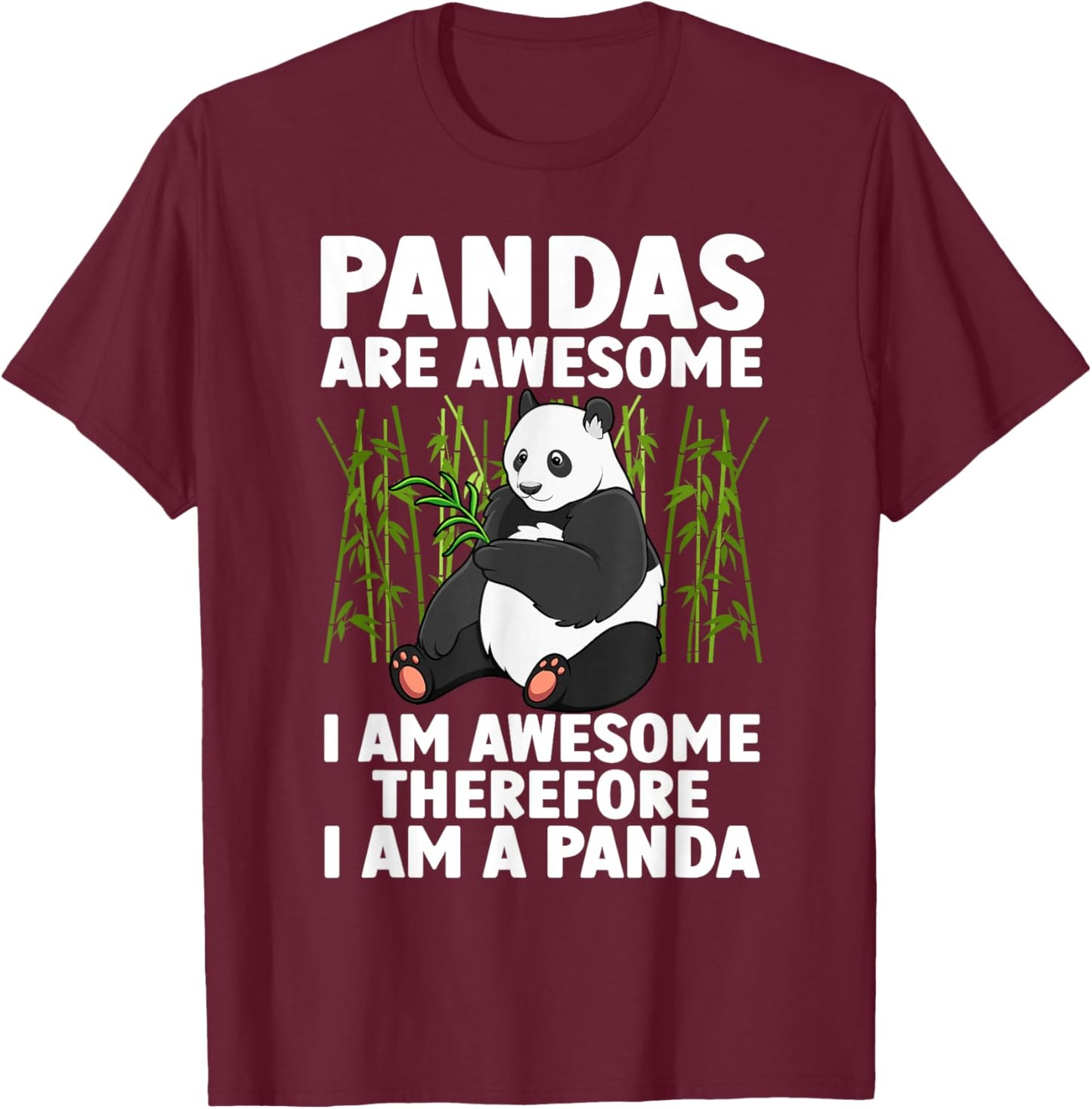 Funny Panda Art Women Giant Panda Bear Panda Lovers T-Shirt - T-Shirt | Maroon