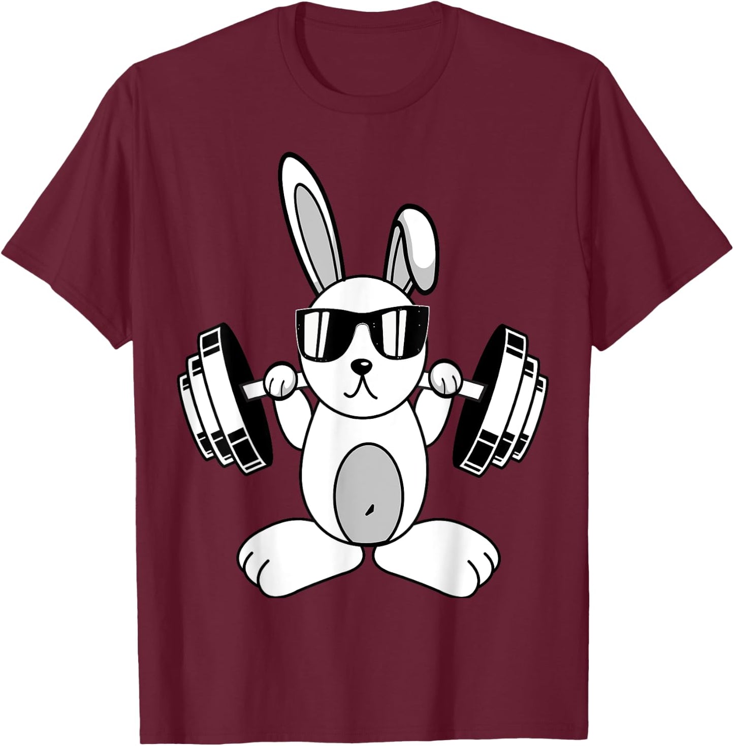 Bodybuilding Powerlifting Fitness Gym Rabbit - Squat Bunny T-Shirt - T-Shirt | Maroon