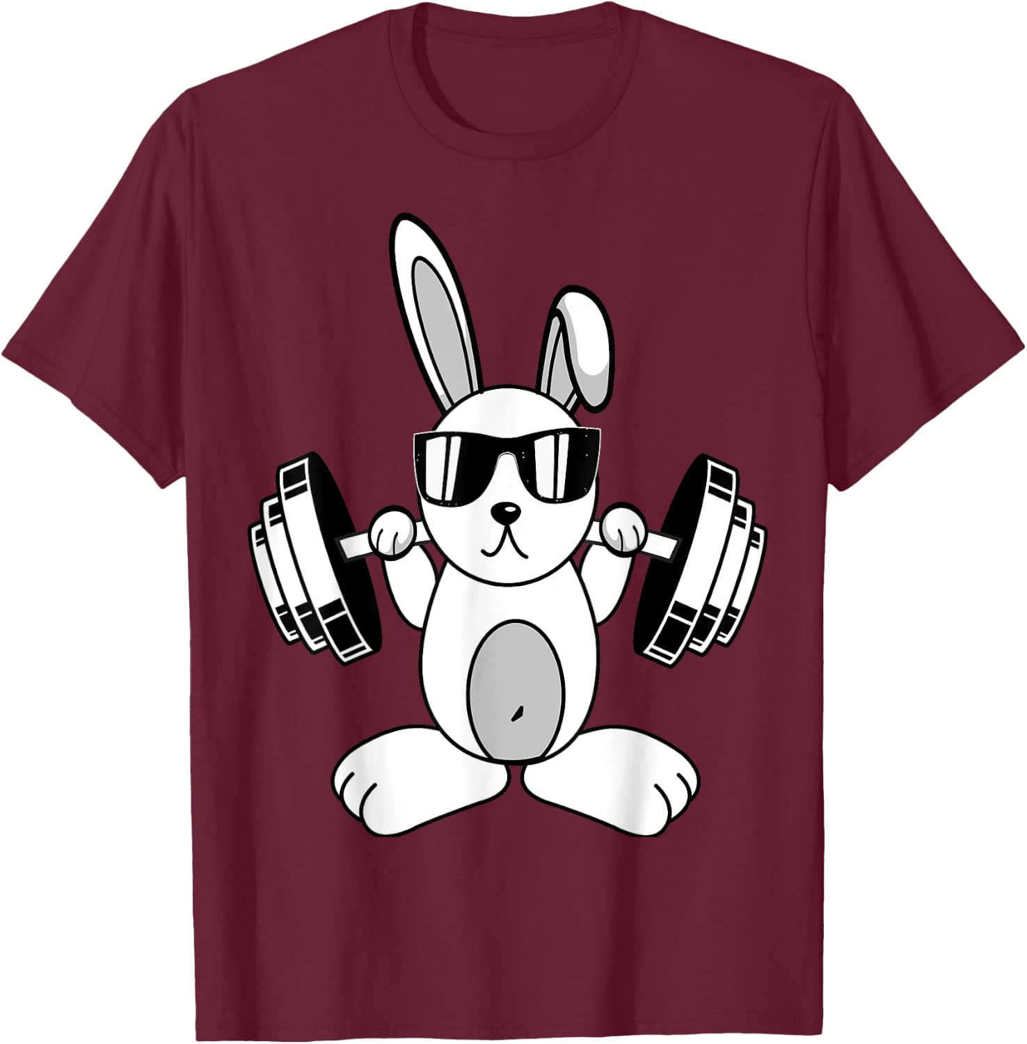 Bodybuilding Powerlifting Fitness Gym Rabbit - Squat Bunny T-Shirt - T-Shirt | Maroon