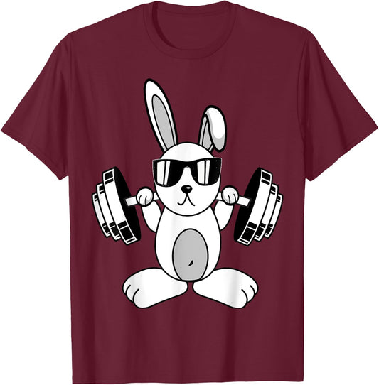 Bodybuilding Powerlifting Fitness Gym Rabbit - Squat Bunny T-Shirt - T-Shirt | Maroon