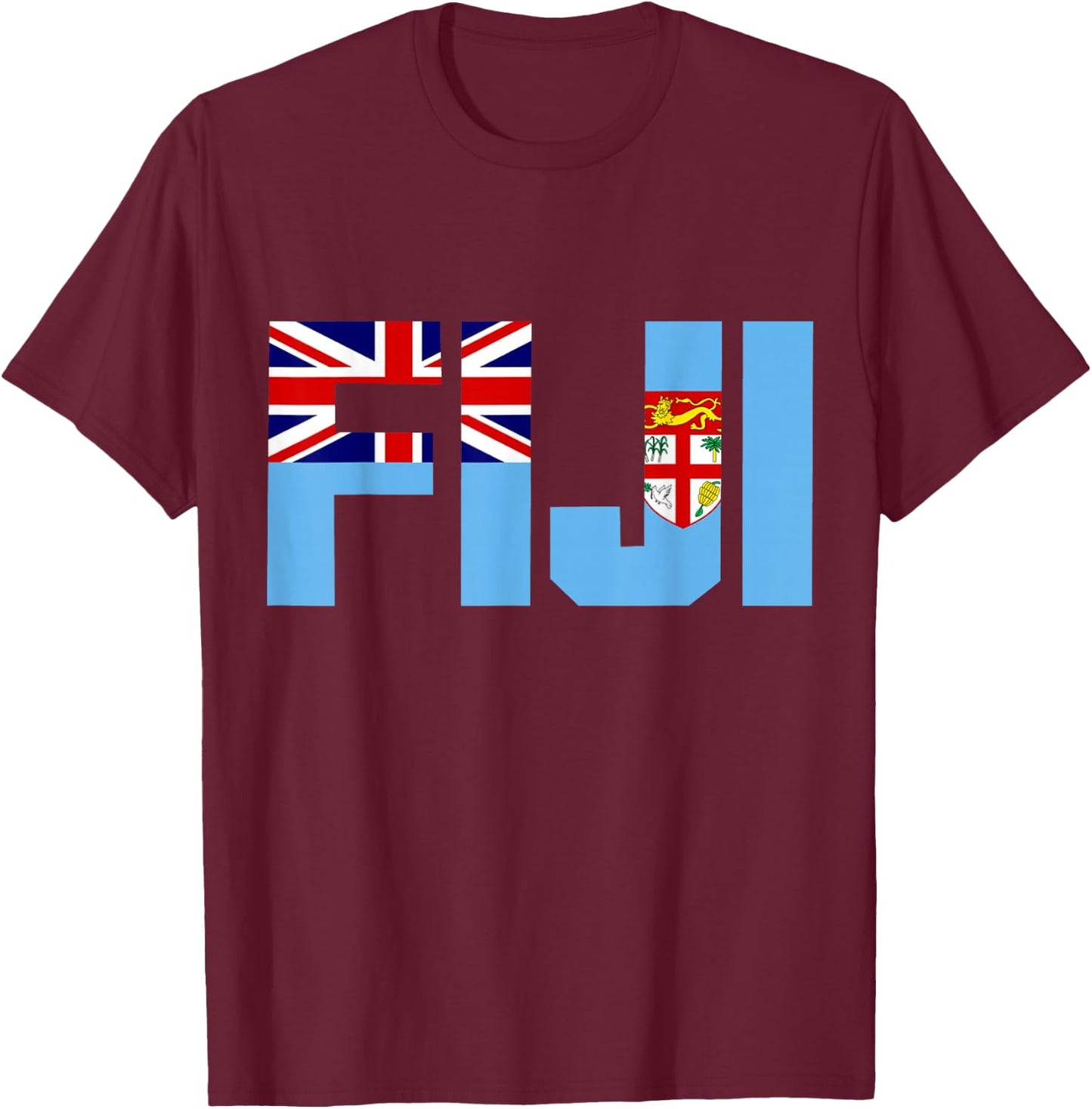 Fiji Islands Pride Fijian Flag Souvenir T-Shirt - T-Shirt | Maroon