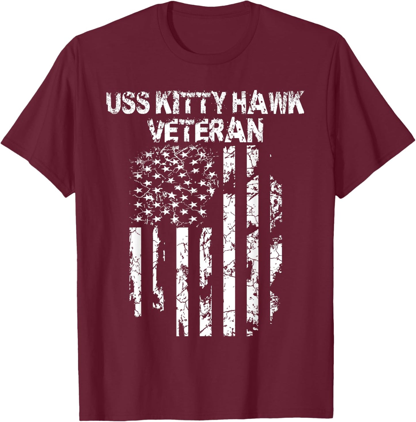 USS Kitty Hawk Veteran T-Shirt - T-Shirt | Maroon