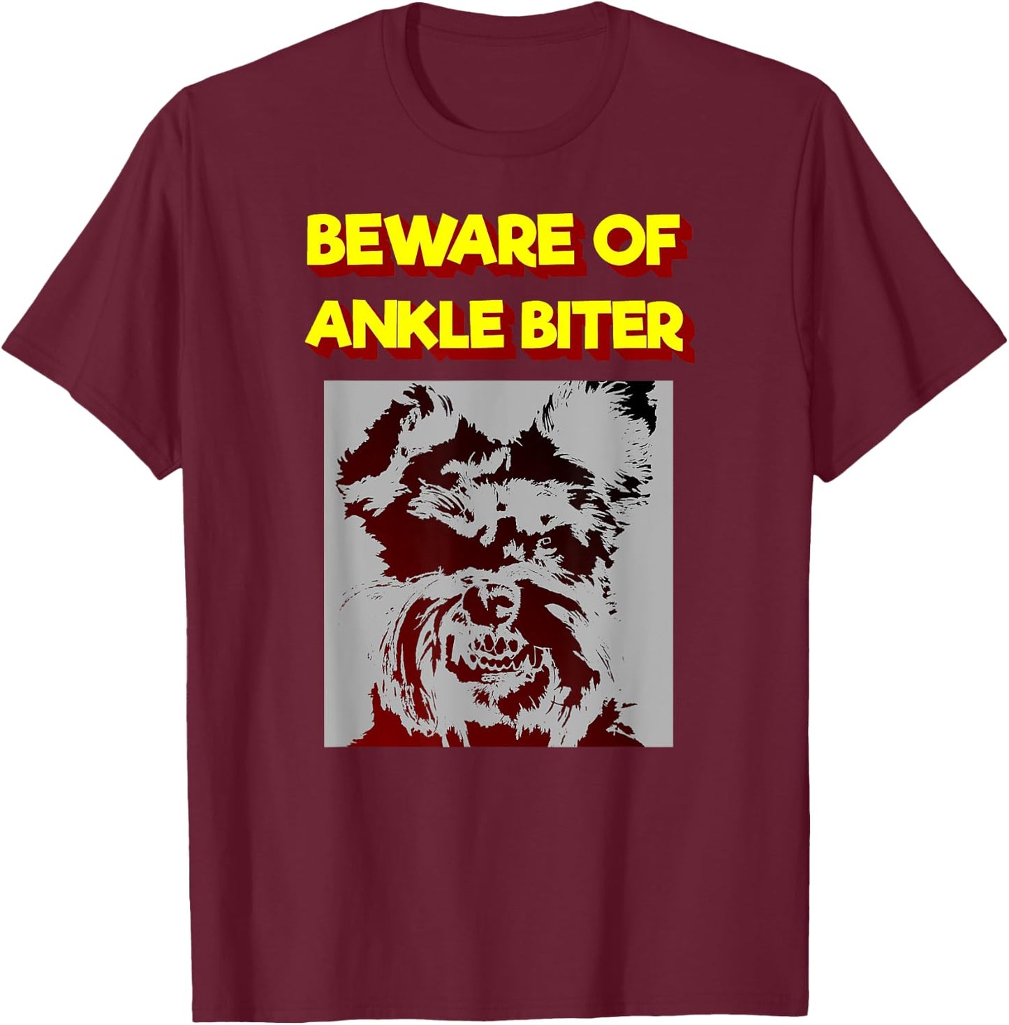 Beware Of Ankle Biter T-Shirt - T-Shirt | Maroon