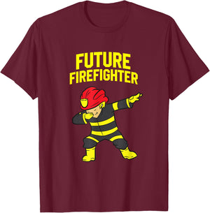 Dabbing Firefighter Kids Future Firefighter T-Shirt - T-Shirt | Maroon