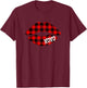 Red Buffalo Plaid Lips T Shirt Valentine Day XOXO Women Girl T-Shirt - T-Shirt | Maroon